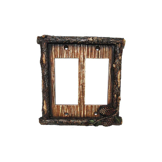 Pine Cone Double Rocker Wall Switch Plate