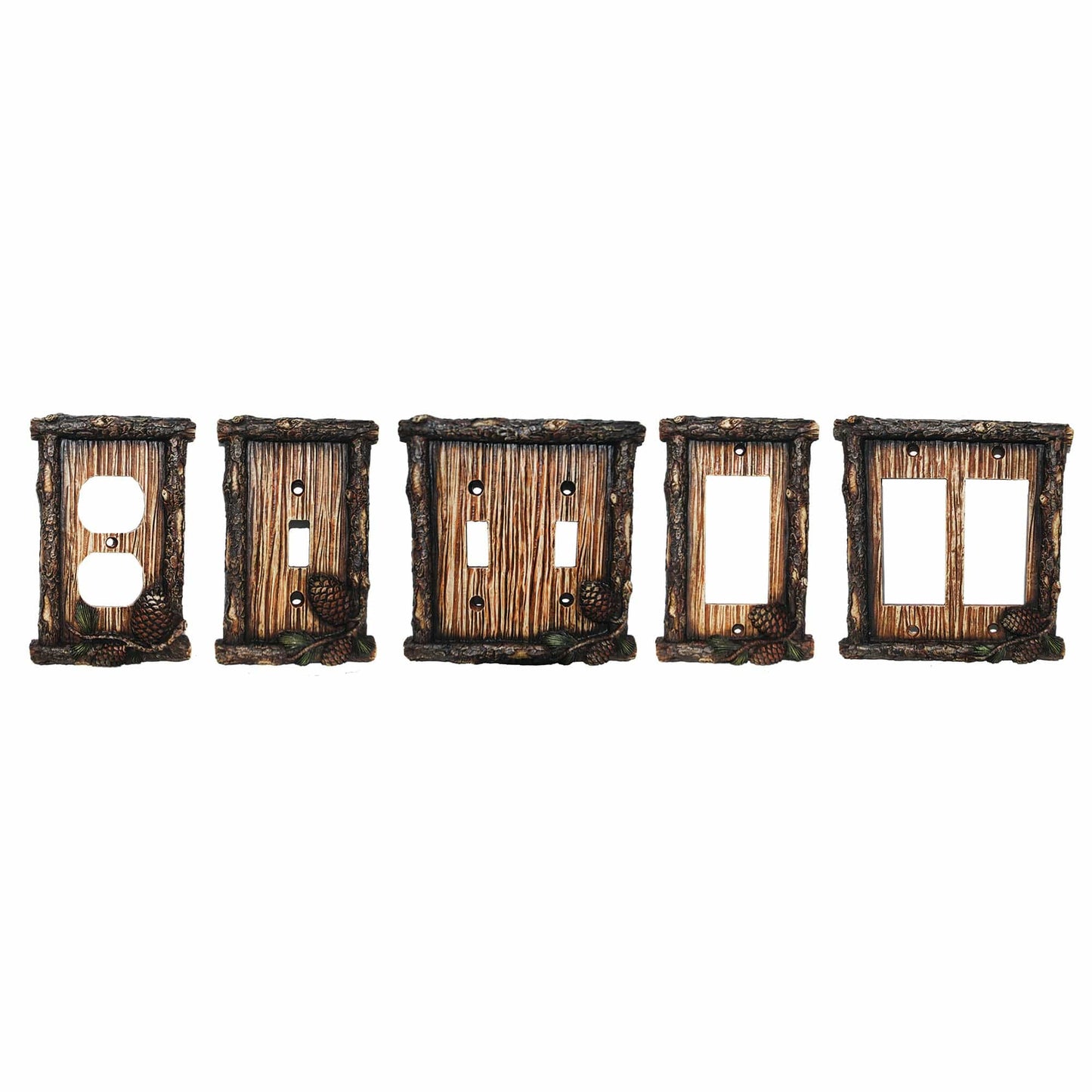 Pine Cone Double Rocker Wall Switch Plate
