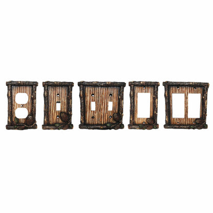 Pine Cone Double Rocker Wall Switch Plate