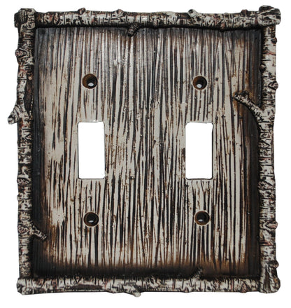 Birch Twig Double Wall Switch Plate