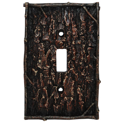 Pine Bark Single Wall Switch Plate