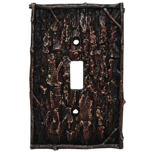 Pine Bark Single Wall Switch Plate