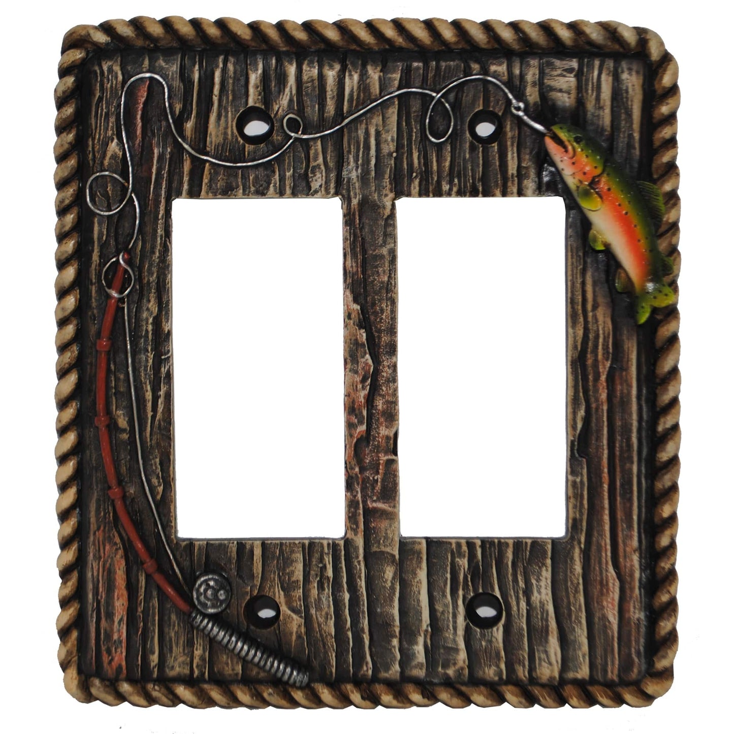 Rainbow Trout Double Rocker Wall Switch Plate