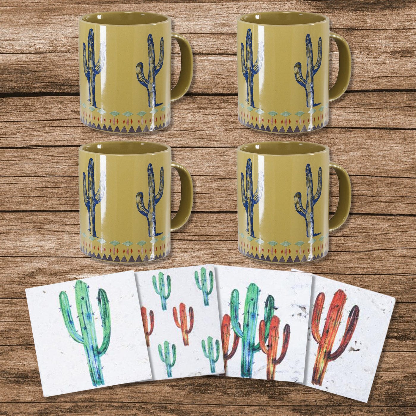 Cactus Mug & Coaster Set, 8 Pc