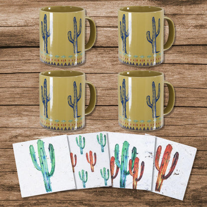 Cactus Mug & Coaster Set, 8 Pc