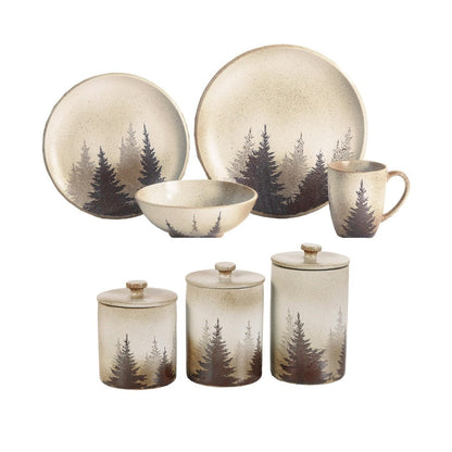 Clearwater Pines Lodge Dinnerware & Canister Set, 19 Pc