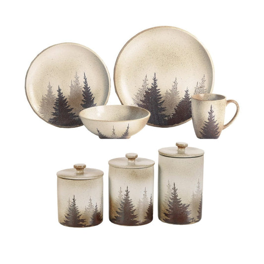 Clearwater Pines Lodge Dinnerware & Canister Set, 19 Pc