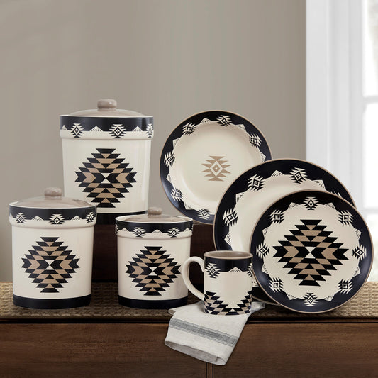 Chalet Aztec Dinnerware & Canister Set, 19 Pc
