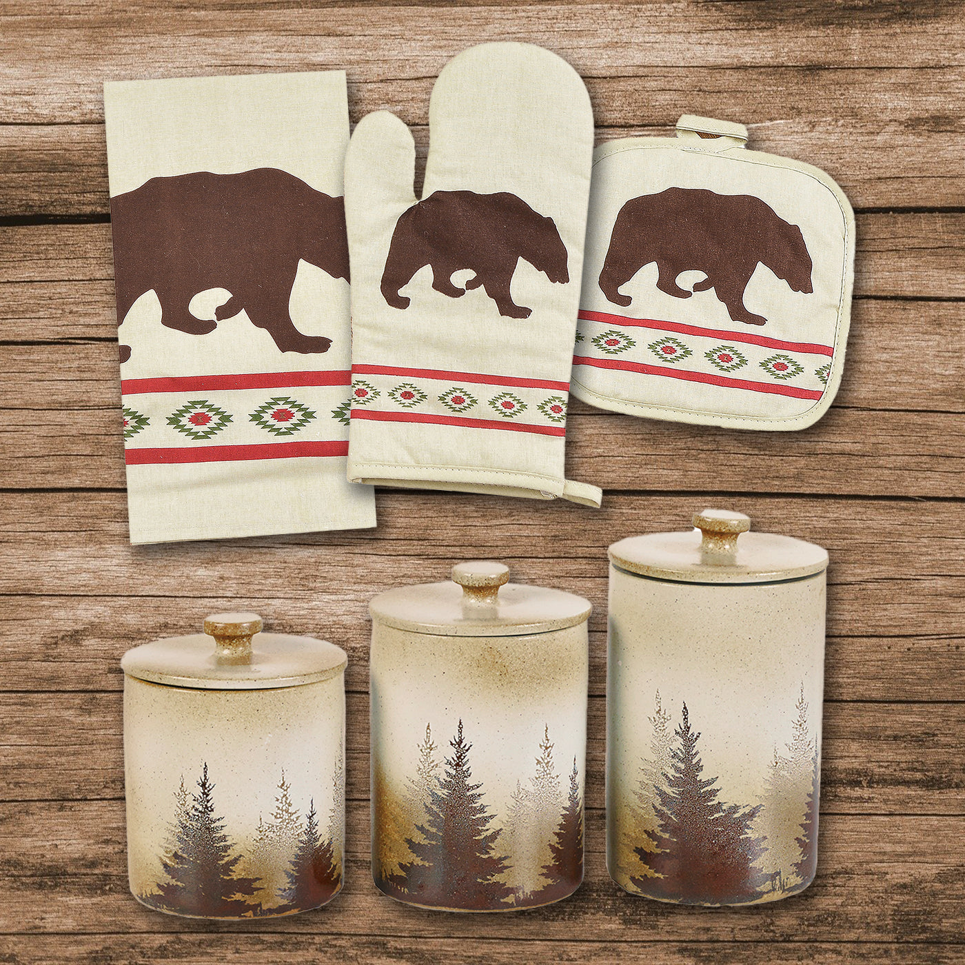 Aztec Bear Print & Clearwater Pines Set, 13 Pc