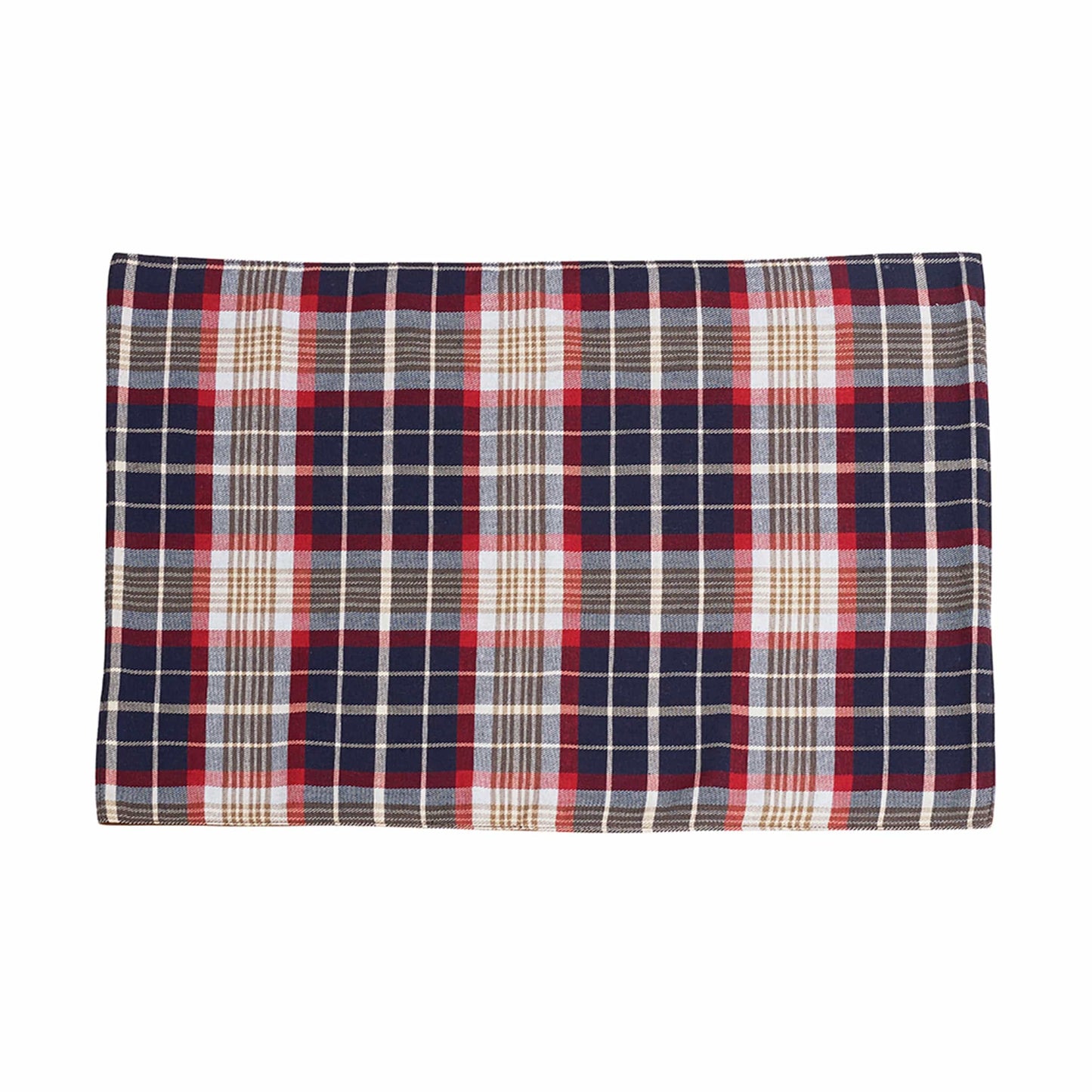 South Haven-Blue Plaid Rope Detailed Placemat, 4 Pc