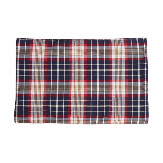 South Haven-Blue Plaid Rope Detailed Placemat, 4 Pc