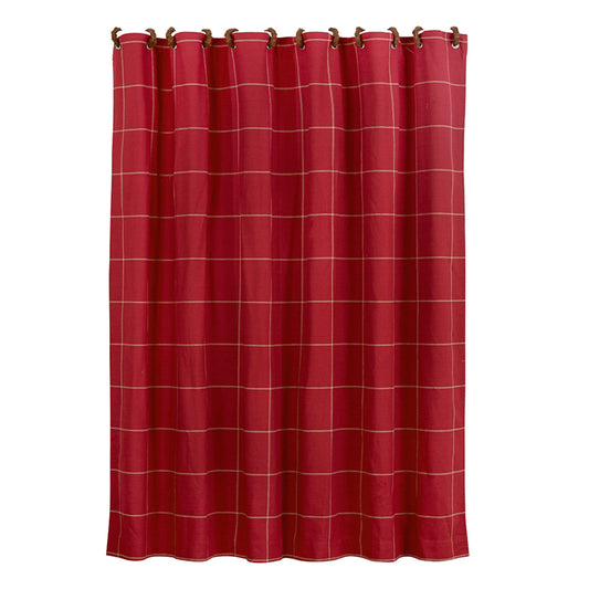 Red Windowpane Shower Curtain