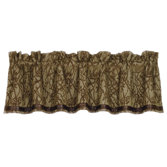 Highland Lodge Tan & Brown Branches Motif Valance