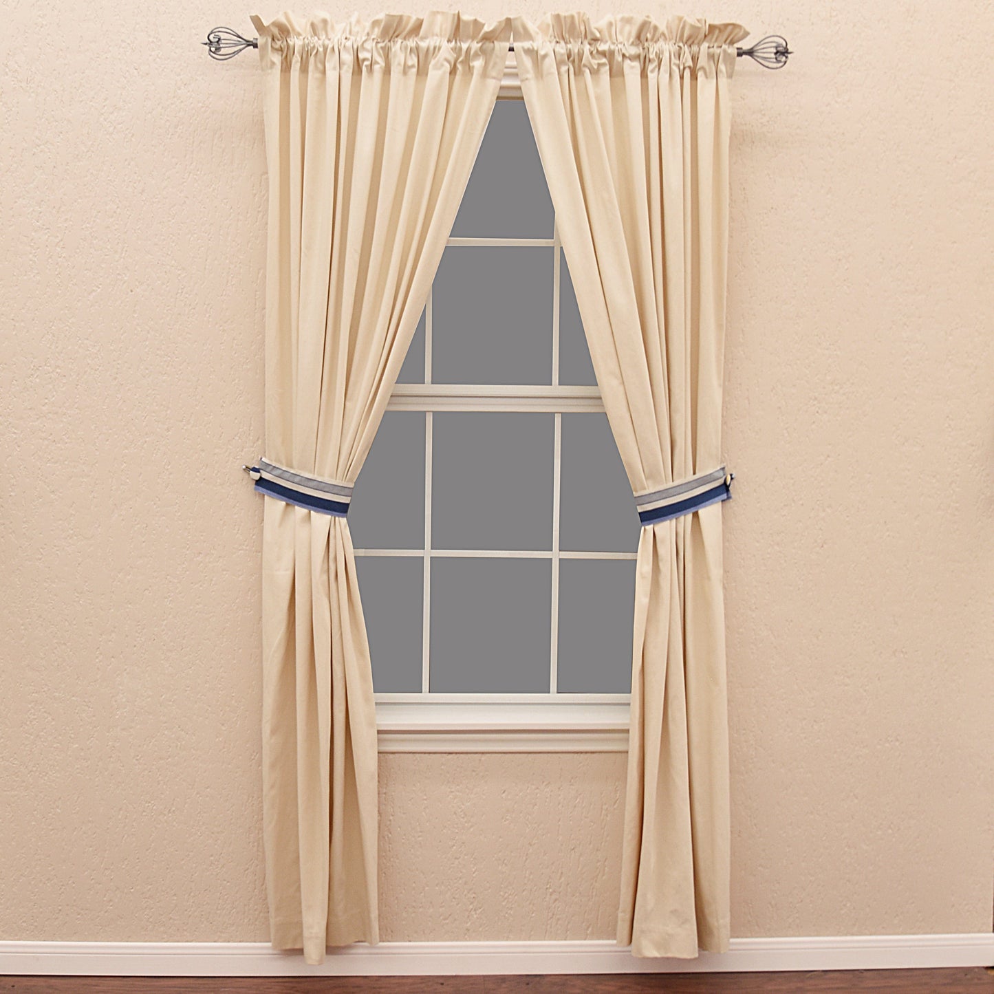 Beaufort Natural Canvas Curtain Set, 2 Pc