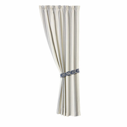 St. Claire White & Navy Striped Curtain Set, 2 Pc