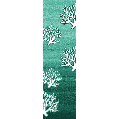 Lagoon Coral Rug – Aqua – detail view