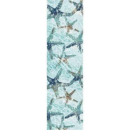 Lagoon Reef Rug – Aqua – detail view