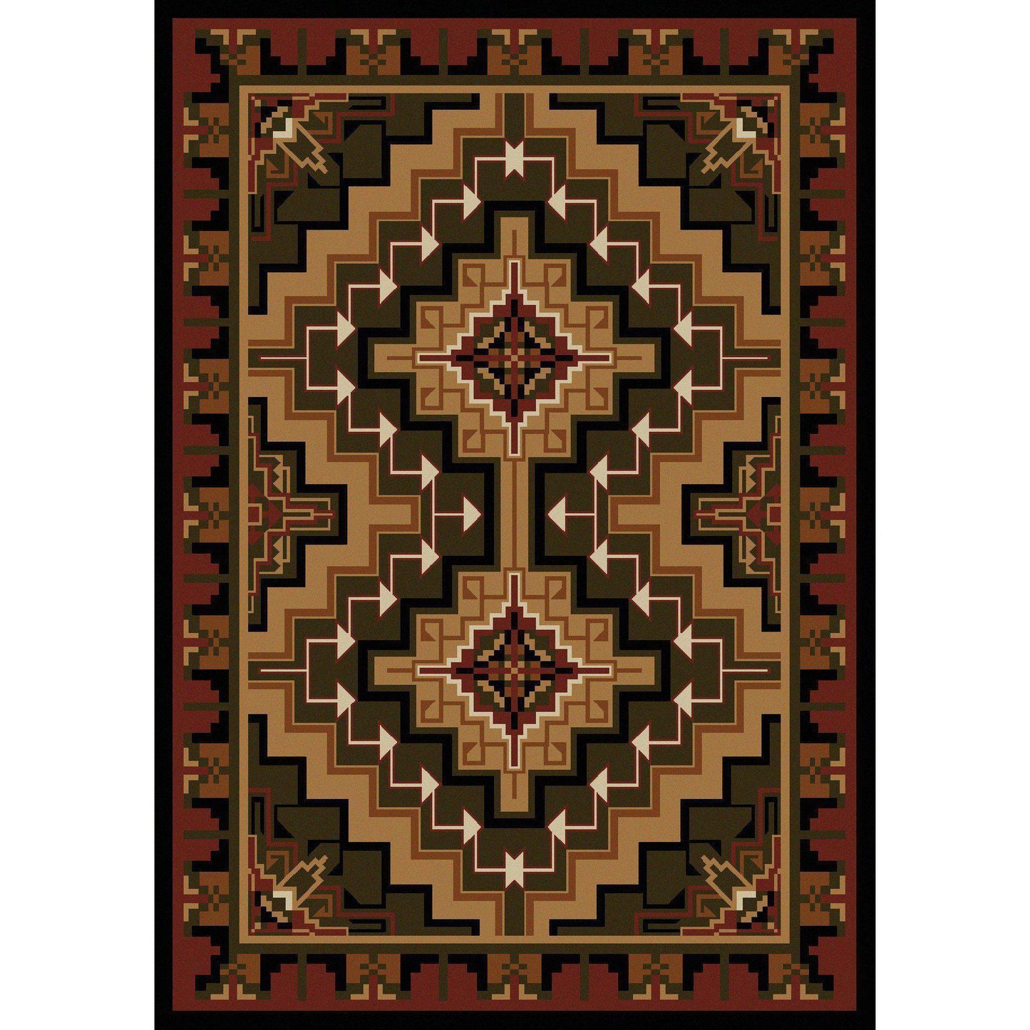 Land Of The Hills Rug – Red – cabin lodge area rug