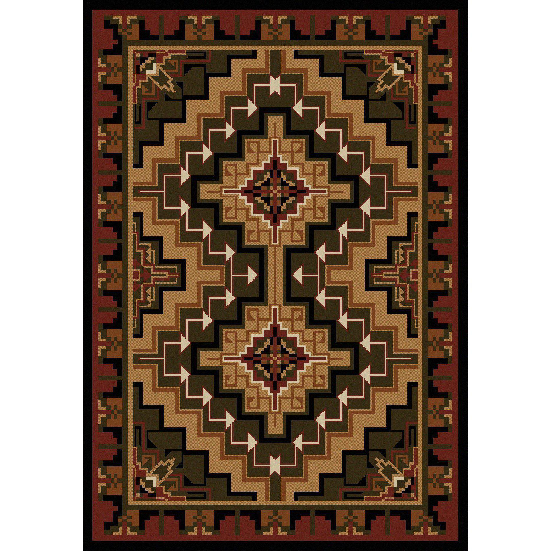 Land Of The Hills Rug – Red – cabin lodge area rug