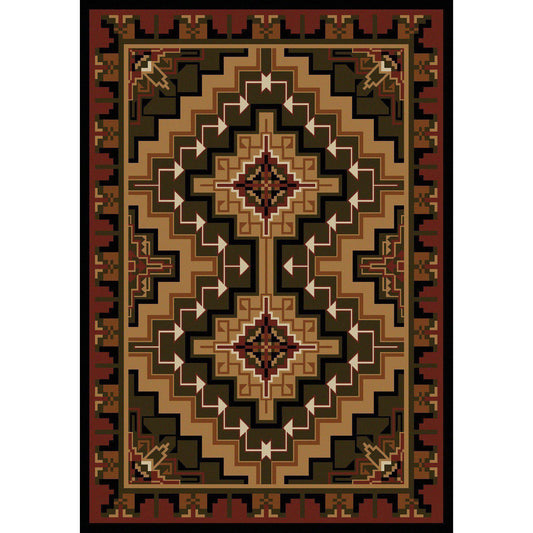 Land Of The Hills Rug – Red – cabin lodge area rug