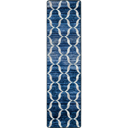 Lattice Rug – Blue – close up