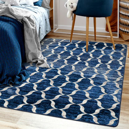 Lattice Rug – Blue – detail view