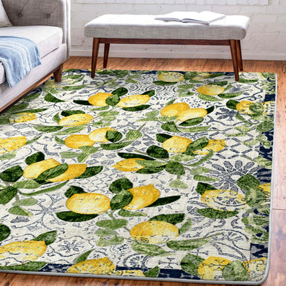 Lemon Bloom Rug – Fresh Citrus – detail view