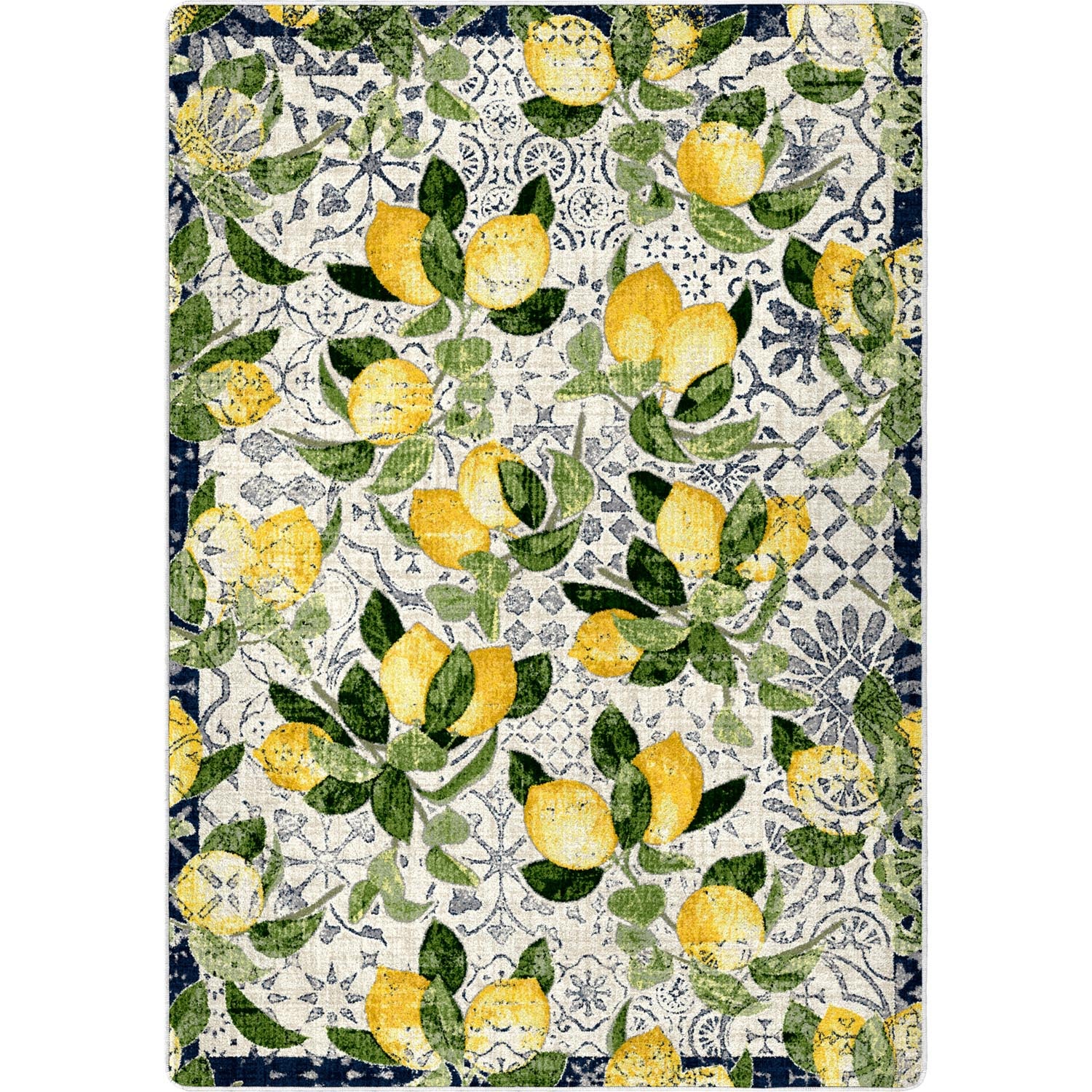 Lemon Bloom Rug – Fresh Citrus – cabin lodge area rug