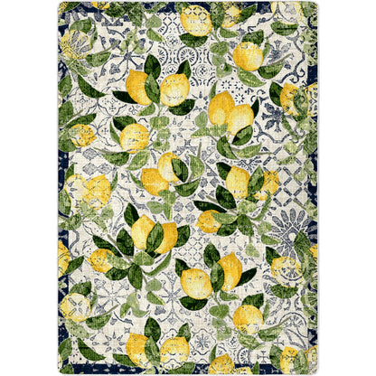 Lemon Bloom Rug – Fresh Citrus – cabin lodge area rug