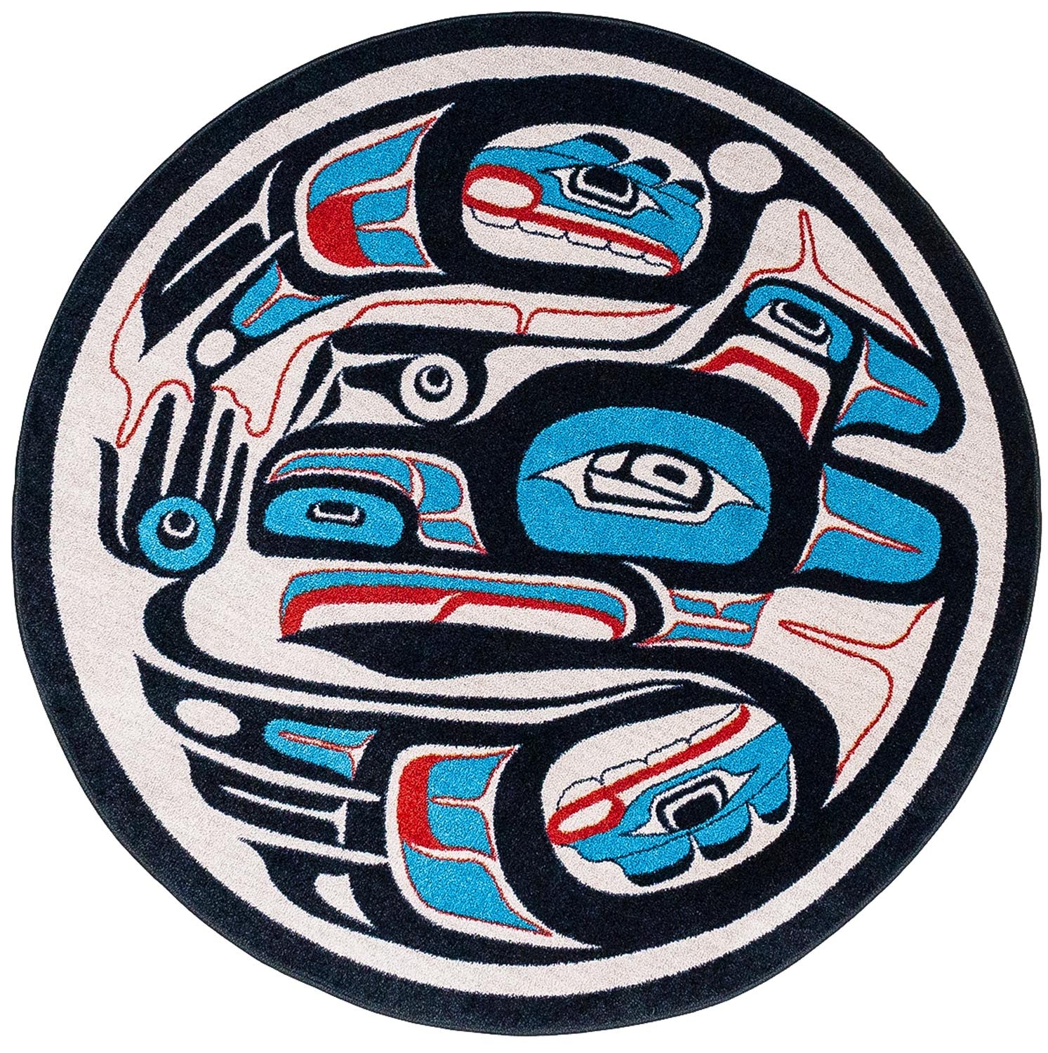 Mike D Raven Rug – Red and Blue – cabin lodge area rug