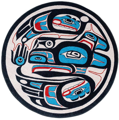 Mike D Raven Rug – Red and Blue – detail view