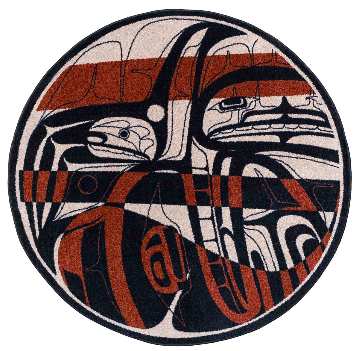 Mike D Northern Stripes Rug – Red and Black – cabin lodge area rug