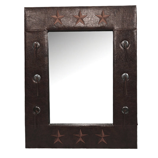 Star Faux Leather Mirror