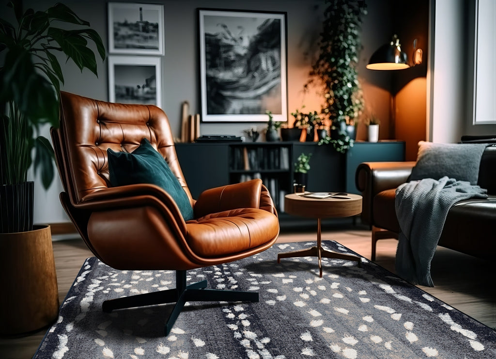 Emery Axis Hide Rug – Blue – detail view