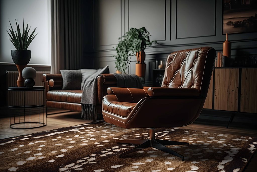 Emery Axis Hide Rug – Brown – detail view