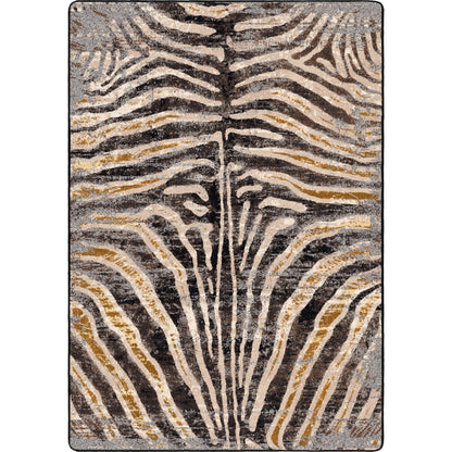 Midnight Zebra Rug – Rawhide – cabin lodge area rug