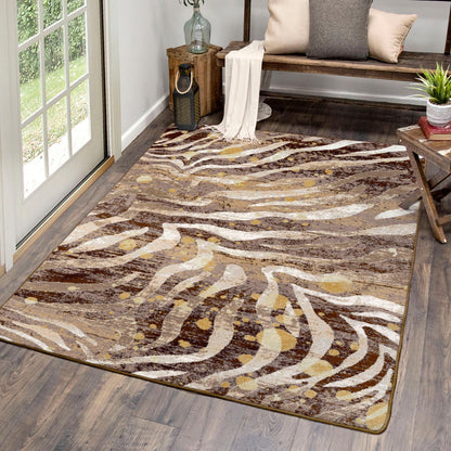 Modern Zebra Rug – Gold Splash – detail view
