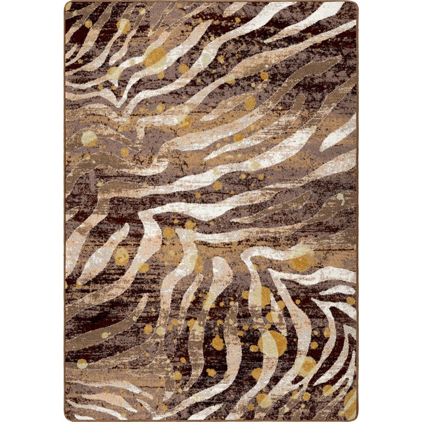 Modern Zebra Rug – Gold Splash – cabin lodge area rug