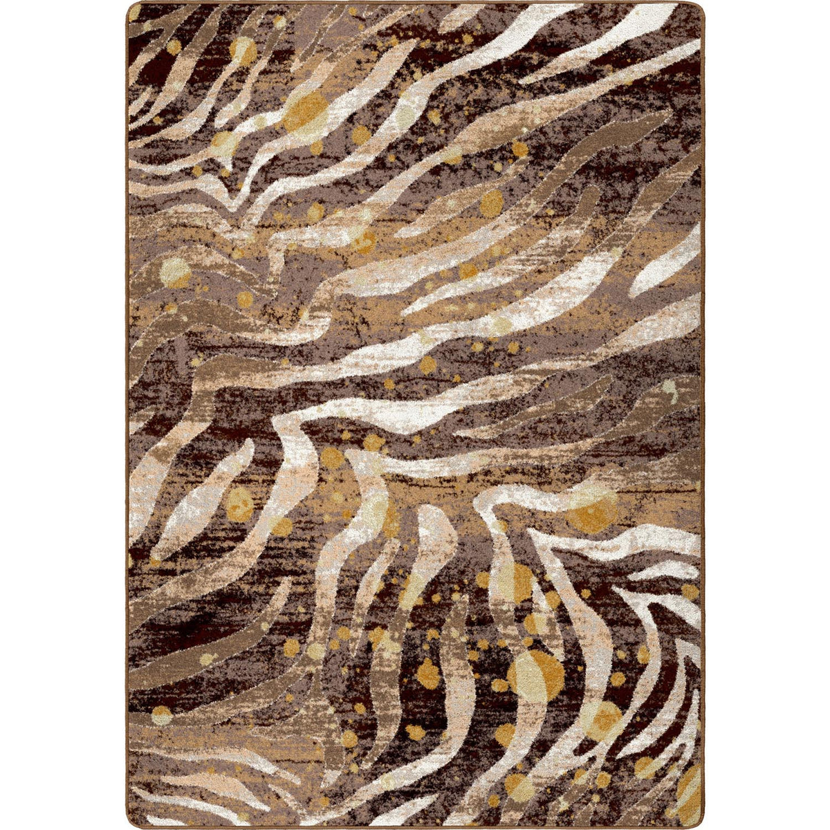Modern Zebra Rug – Gold Splash – cabin lodge area rug