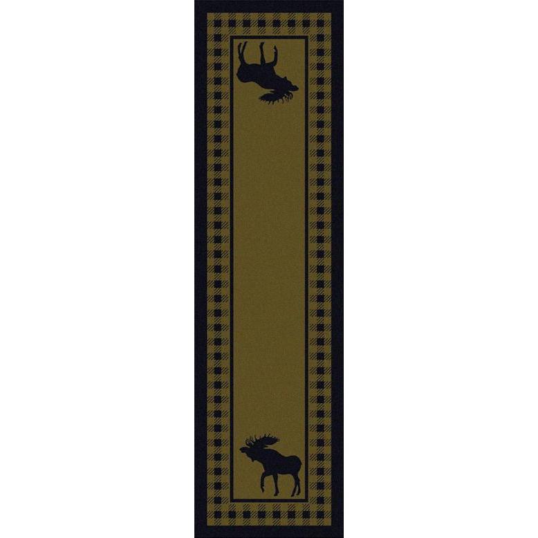 Moose Couple Refuge Rug – Green – detail view