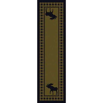 Moose Couple Refuge Rug – Green – detail view