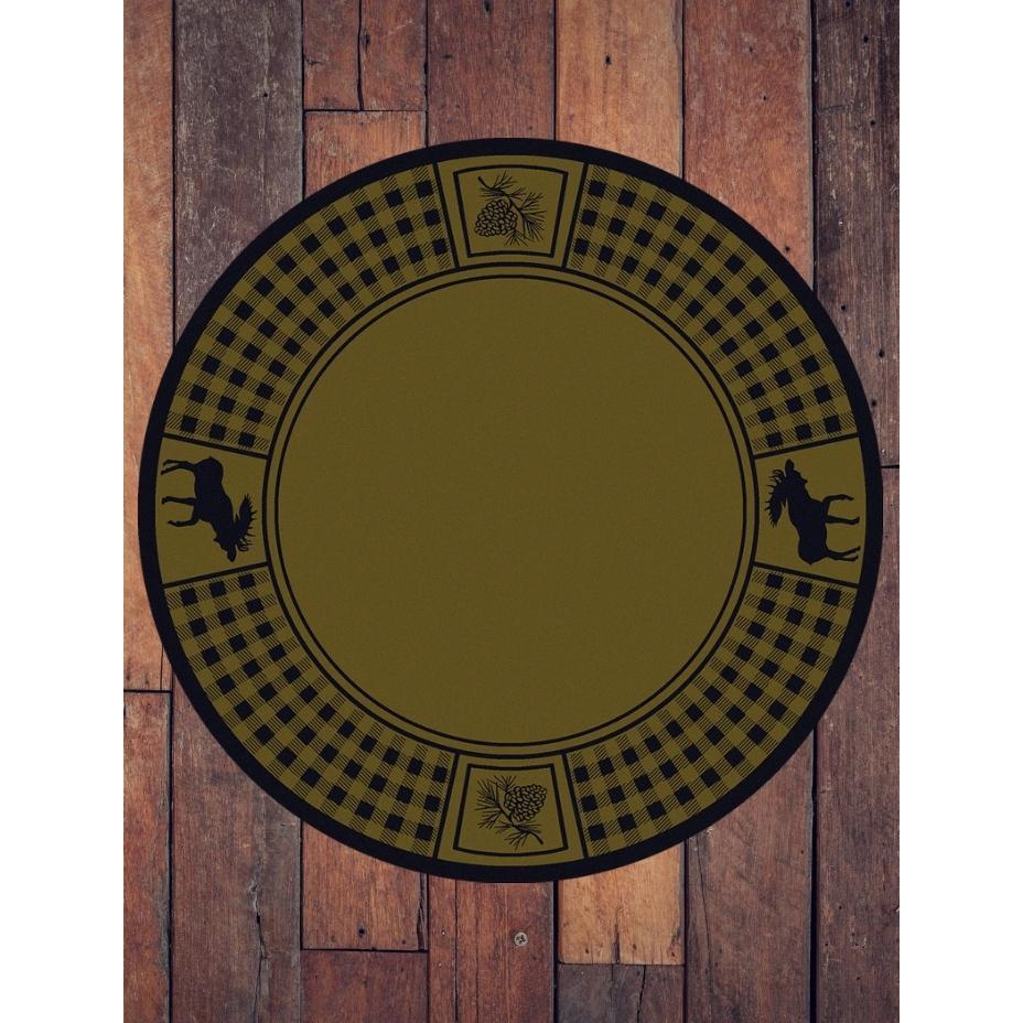 Moose Couple Refuge Rug – Green – room setting