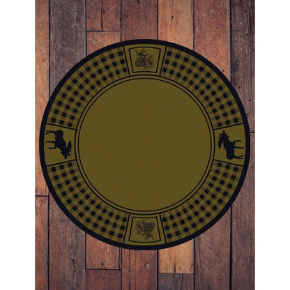 Moose Couple Refuge Rug – Green – room setting