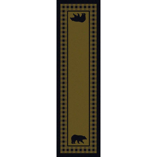 Mother Bear Refuge - Green-CabinRugs Southwestern Rugs Wildlife Rugs Lodge Rugs Aztec RugsSouthwest Rugs