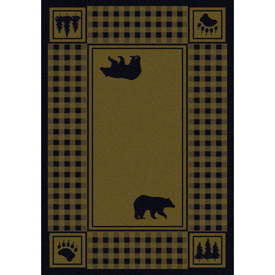 Mother Bear Refuge Rug – Green – cabin lodge area rug