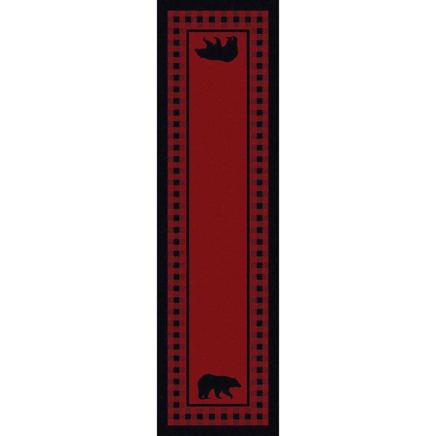 Mother Bear Refuge - Red-CabinRugs Southwestern Rugs Wildlife Rugs Lodge Rugs Aztec RugsSouthwest Rugs