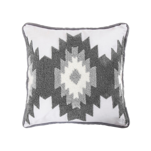 Free Spirit Crewel Embroidered Throw Pillow