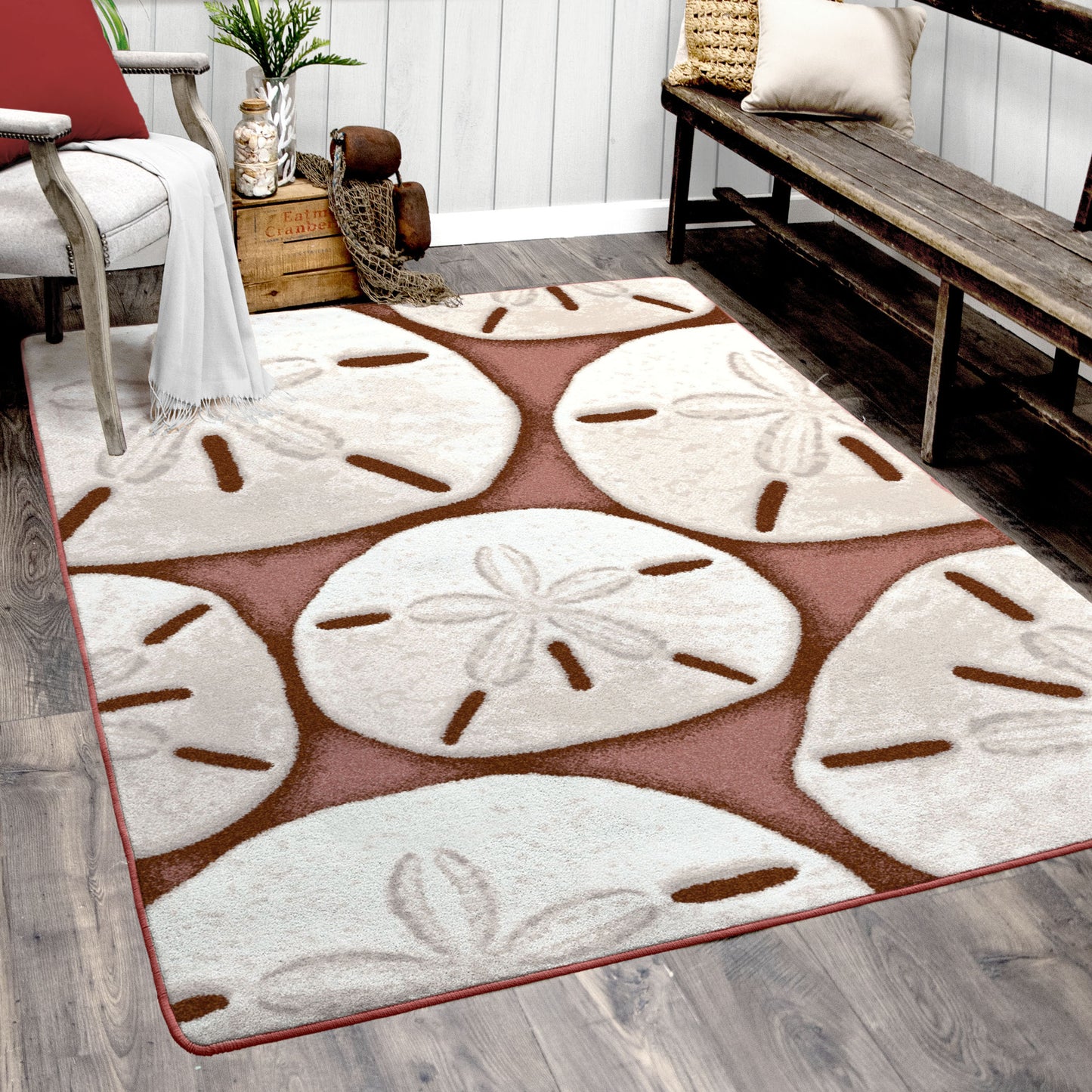 Ocean Treasure Rug – Coral – detail view