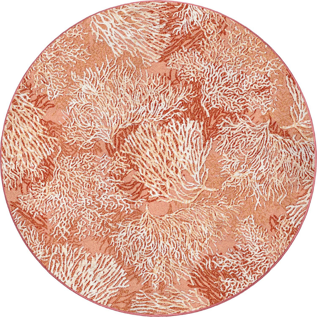 Oceanic Blooms Rug – Coral – close up