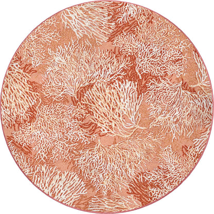 Oceanic Blooms Rug – Coral – close up
